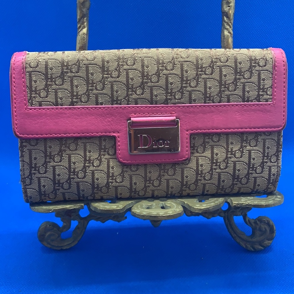 Christian Dior Dorrisimo Pink Monogram‎ Trotter Long Flap Wallet serial #